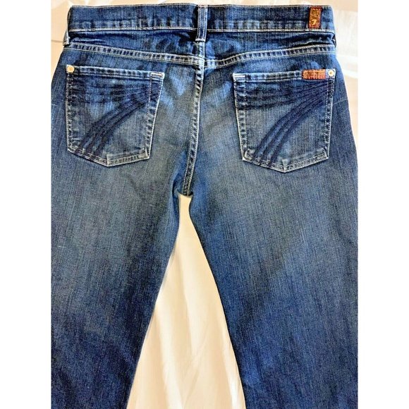 Seven 7 For All Mankind Denim Jeans Women's Size 29” Waist Cropped, Preowned - Picture 3 of 12